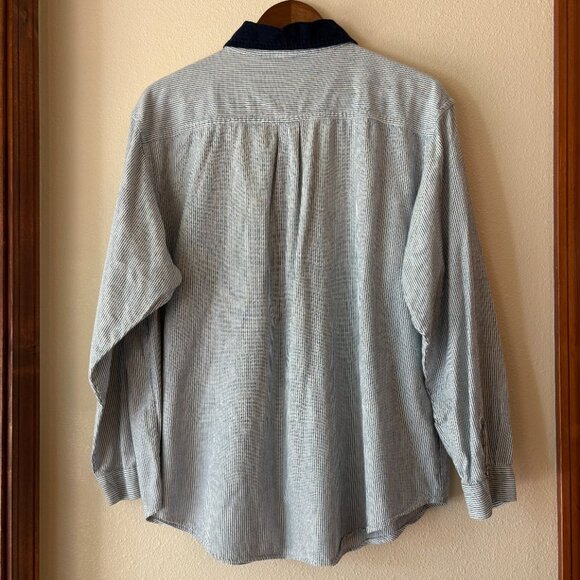 VTG Casey & Max Fall Baking Striped Button Down Shirt Pumpkins Apples Flour XXL - Picture 9 of 12